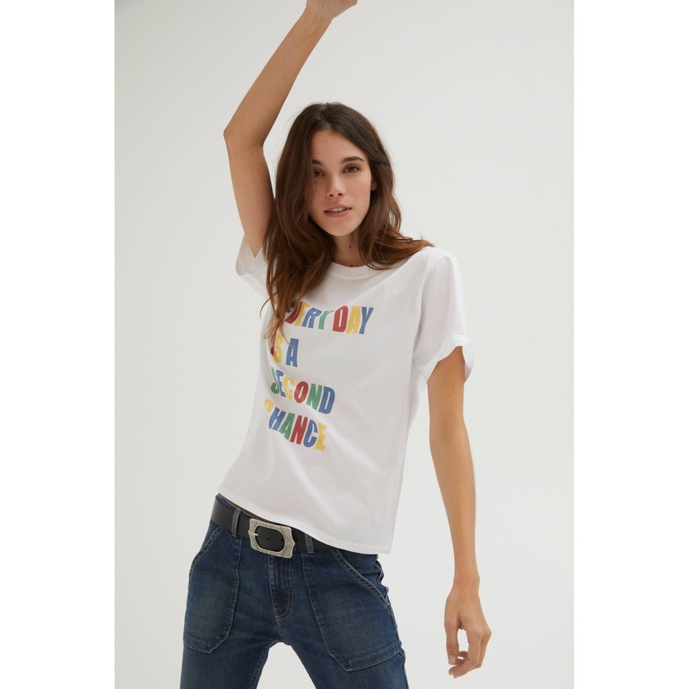 Ba&sh Every Day Is A Second Chance Graphic T-Shirt White‎ Size 1 S 1H21BAAR